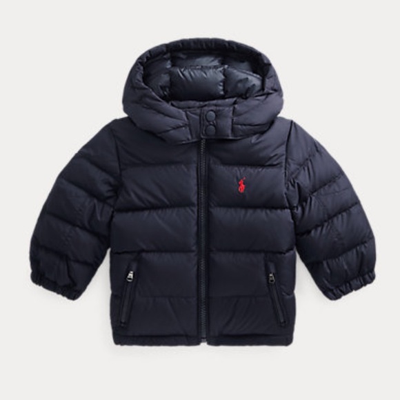Baby Polo Ralph Lauren navy puffer jacket 9M - Picture 1 of 4